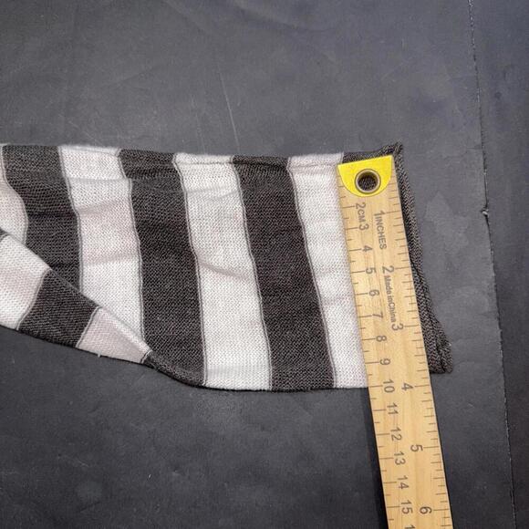 Eileen Fisher Organic Linen Striped Relaxe Top Gray White Boatneck Casual Mediu - Picture 8 of 10